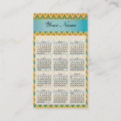 ブライトカラーイカットジグザグポケット2019カレンダー 名刺 (裏面)