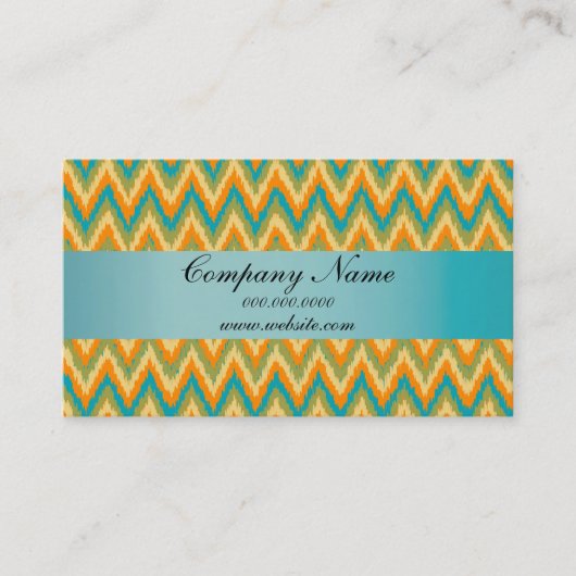 ブライトカラーイカットジグザグポケット2019カレンダー 名刺 (正面)