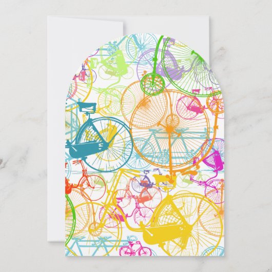 ブライトカラースタイライズドヴィンテージ結婚自転車 招待状 (裏面)