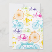 ブライトカラースタイライズドヴィンテージ結婚自転車 招待状 (裏面)