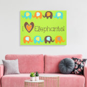 ブライトカラーズアイラブゾウキャンバスプリント キャンバスプリント (インサイチュ (リビング))