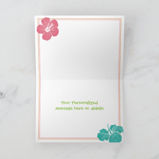 ブライトカラーズアイランドルアウ(ハワイ式宴会)マハローサンキュー カード (内部)