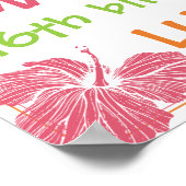 ブライトカラーズアイランドルアウ(ハワイ式宴会)誕生日パーティー ポスター (角)