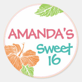 ブライトカラーズアイランドルアウ（ハワイ式宴会）誕生日パーティー ラウンドシール