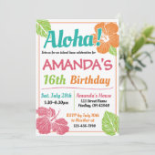 ブライトカラーズアイランドルアウ（ハワイ式宴会）誕生日パーティー 招待状 (スタンド正面)