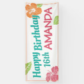 ブライトカラーズアイランドルアウ(ハワイ式宴会)誕生日パーティー 横断幕 (縦)