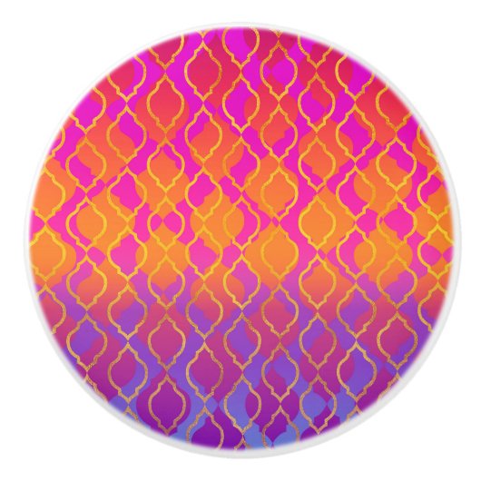 ブライトカラーズアラビアンモロッコグラムインディアンテーマ セラミックノブ (正面)