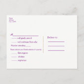 ブライトカラーズアラビアンモロッコグラムパーティーRSVP インビテーションポストカード (裏面)