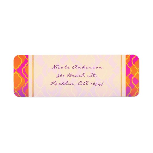 ブライトカラーズアラビアンモロッコグラム招待状 ラベル (正面)