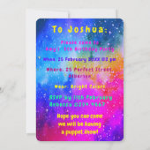 ブライトカラーズドッグメガネパーティー 招待状 (裏面)