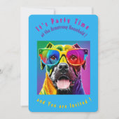 ブライトカラーズドッグメガネパーティー 招待状 (正面)