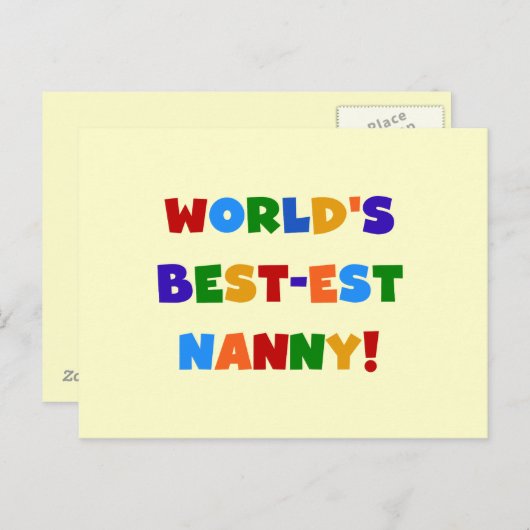 ブライトカラーズワールド最高ので最も高いナニーの贈り物 ポストカード (正面/裏面)