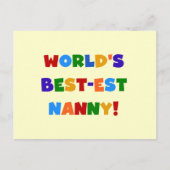 ブライトカラーズワールド最高ので最も高いナニーの贈り物 ポストカード (正面)