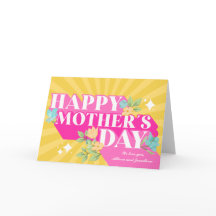 ブライトカラーレトロタイポグラフィハッピーマザーズ