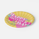 ブライトカラーレトロタイポグラフィハッピーマザーズ ペーパープレート (アングル)