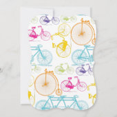 ブライトカラーヴィンテージ自転車パタ結婚ーン 招待状 (裏面)