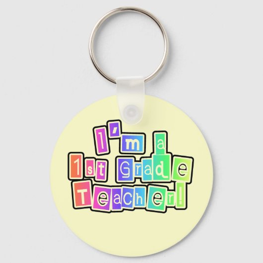 ブライトカラー私は1年生の先生 キーホルダー (正面)