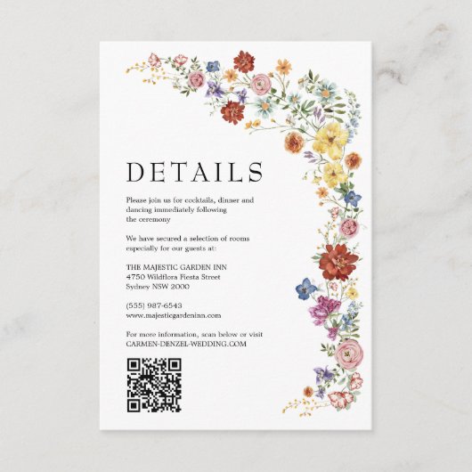 ブライトガーデンワイルドフラワー結婚ズ詳細 エンクロージャーカード (正面)