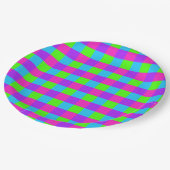 ブライトギンガム紙プレート-スタイル1 ペーパープレート (アングル)