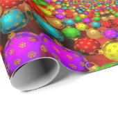 ブライトクリスマスオーナメントサイケデリックデザイン ラッピングペーパー (ロールコーナー)