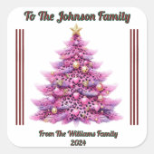 ブライトクリスマスギフトラベルデザイン スクエアシール (正面)