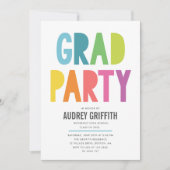 ブライトグカラフルラードパーティの招待状 招待状 (正面)