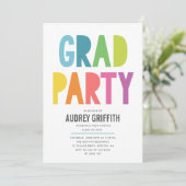 ブライトグカラフルラードパーティの招待状 招待状 (スタンド正面)