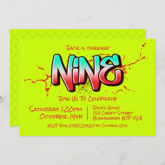 ブライトグラフィティナイン招待状 招待状 (正面/裏面)