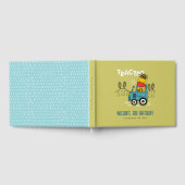 ブライトグリーンキレーフインファームトラクターボーイズ誕生日 ゲストブック (全面)