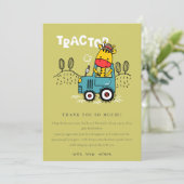 ブライトグリーンキレーフインファームトラクターボーイズ誕生日 サンキューカード (スタンド正面)