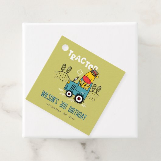 ブライトグリーンキレーフインファームトラクターボーイズ誕生日 フェイバータグ (インサイチュ)