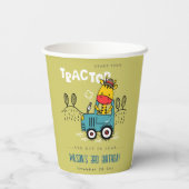 ブライトグリーンキレーフインファームトラクターボーイズ誕生日 紙コップ (裏面)