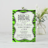 ブライトグリーンゼブラアニマルプリント 招待状 (スタンド正面)