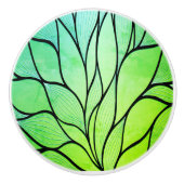 ブライトグリーンヒューズクリエイティブ離れパターン セラミックノブ (正面)