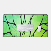 ブライトグリーンヒューズクリエイティブ離れパターン デスクマット (キーボード&マウス)