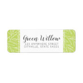 ブライトグリーンボタニカルリーフブランチ差出人住所 ラベル (正面)