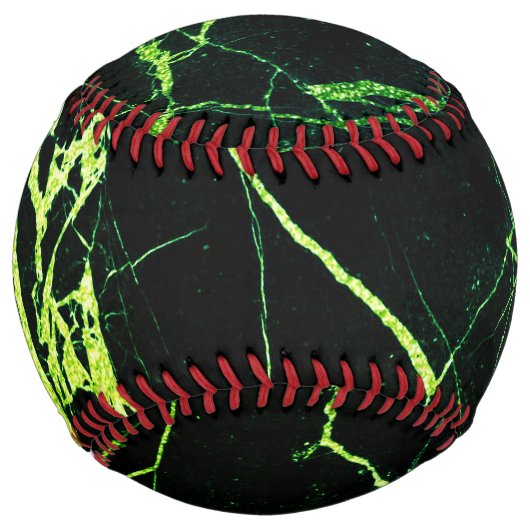 ブライトグリーンマーブル装飾用クッション ソフトボール (正面)