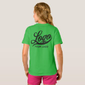 ブライトグリーン会社ロゴスワッグビジネスキッズガールズ Tシャツ (裏面フル)