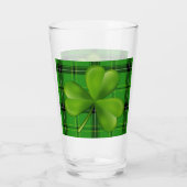 ブライトグリーン3リーフクローバーオンプレイドタータンチェック タンブラーグラス (裏面)