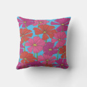 ブライトコスモスフローラプリントオンブルー クッション (裏面)