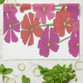 ブライトコスモスフローラプリント キッチンタオル (折り畳み)