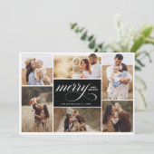 ブライトコメリーラージュホリデーフォトカードブラック 招待状 (スタンド正面)