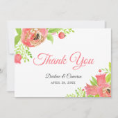 ブライトコーラルピンク植物園ありがとう サンキューカード (正面)