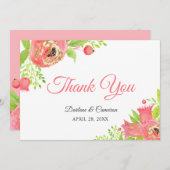 ブライトコーラルピンク植物園ありがとう サンキューカード (正面/裏面)