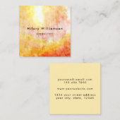 ブライトゴールデンイエローオレンジコンサルタグランジント スクエア名刺 (正面/裏面)