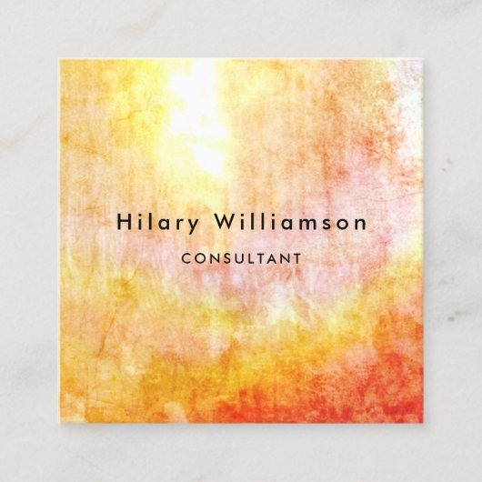 ブライトゴールデンイエローオレンジコンサルタグランジント スクエア名刺 (正面)