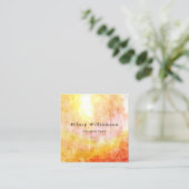 ブライトゴールデンイエローオレンジコンサルタグランジント スクエア名刺 (スタンド正面)