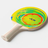 ブライトサイケデリックアポップ・アートのート柑橘類 卓球ラケット (正面アングル)