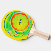 ブライトサイケデリックアポップ・アートのート柑橘類 卓球ラケット (横)