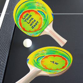 ブライトサイケデリックアポップ・アートのート柑橘類 卓球ラケット